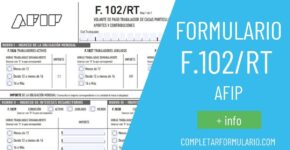Completar Formulario 102 AFIP